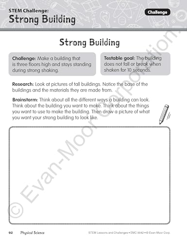 EvanMoor Stem Lessons and Challenges, Grade 2 Homeschooling & Classroom Resource Workbook, Life, Earth and Physical Science Pro,Used