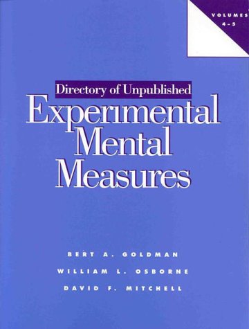 Directory of Unpublished Experimental Mental Measures (45),Used