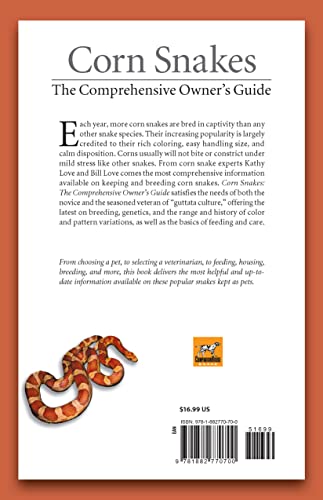 Fox Chapel Publishing Corn Snakes Guide: Housing, Feeding, Breeding, Diseases & Color Variations - Comprehensive Owner's Manual