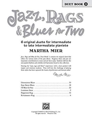 Jazz, Rags & Blues for Two, Bk 3: 6 Original Duets for Late Intermediate to Late Intermediate Pianists,Used