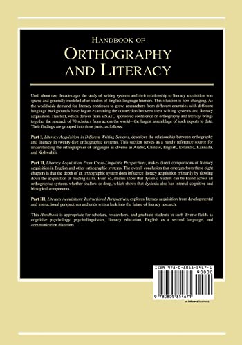 Handbook Of Orthography And Literacy,New