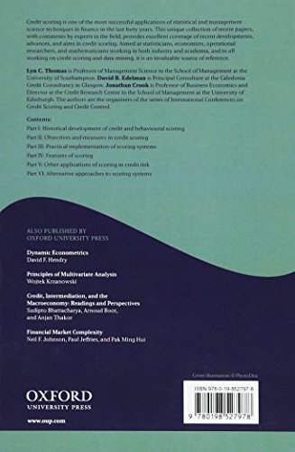 Readings in Credit Scoring: Foundations, Developments, and Aims (Oxford Finance Series),Used