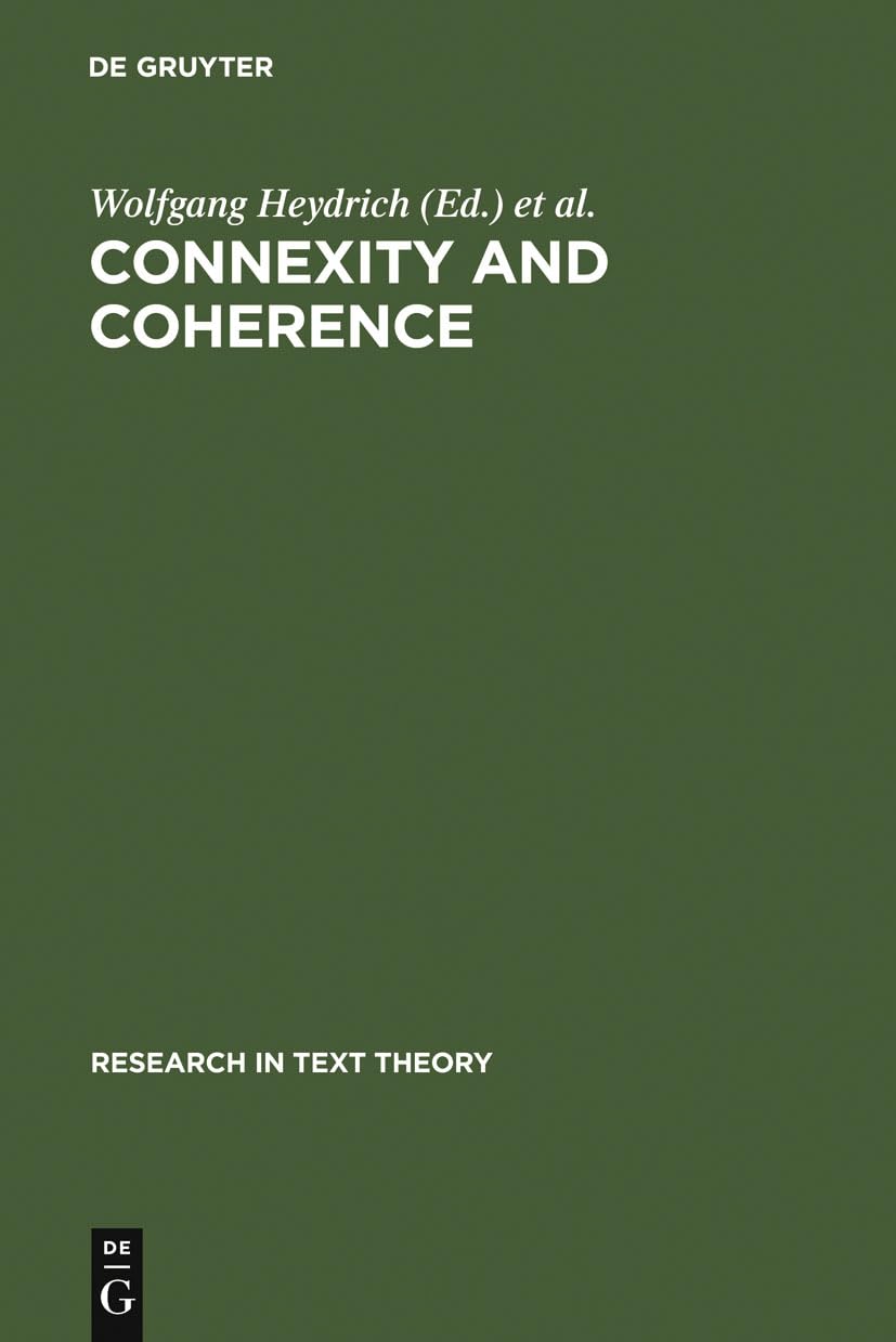 Connexity and Coherence (Research in Text Theory, 12),Used