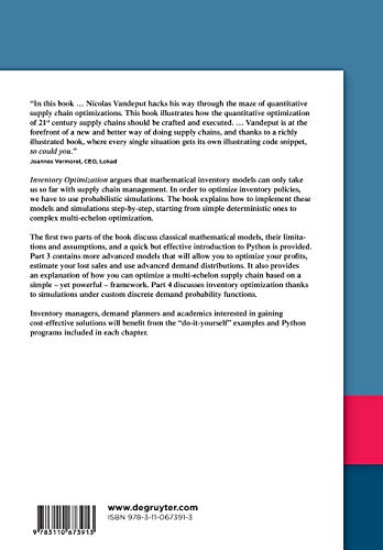 De Gruyter Inventory Optimization: Models and Simulations Book