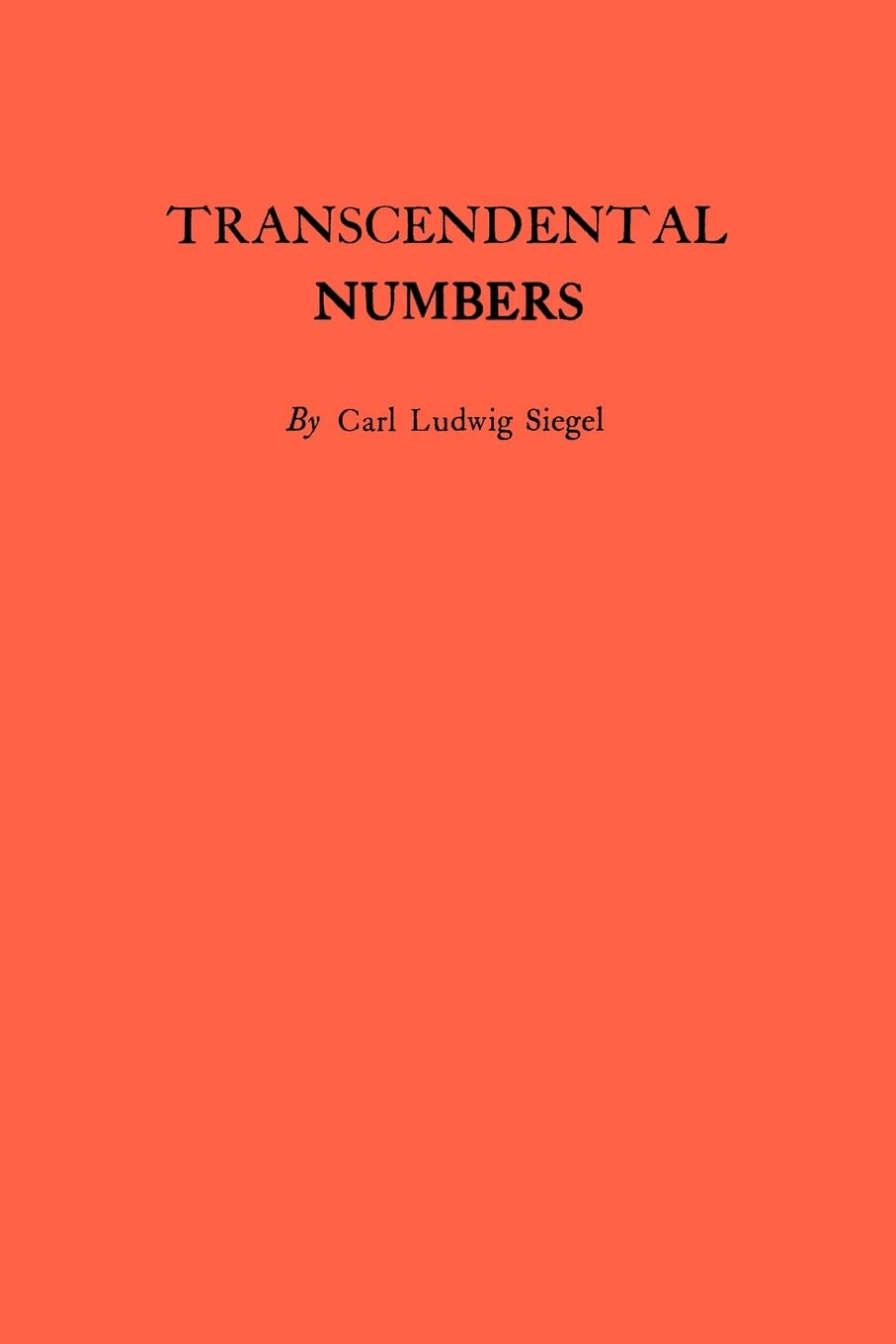Transcendental Numbers;Annals Of Mathematics Studies,New