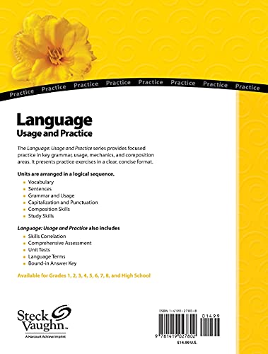 Language: Usage and Practice: Reproducible Grade 3,Used