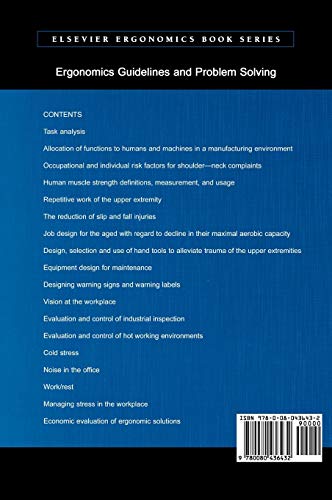 Ergonomics Guidelines and Problem Solving (Volume 1) (Elsevier Ergonomics Book Series, Volume 1),Used