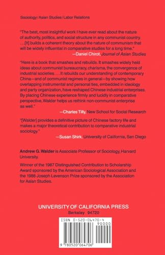 Communist Neotraditionalism: Work And Authority In Chinese Industry