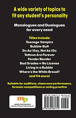 102 Great Monologues: A Versatile Collection of Monologues and Duologues for Student Actors,Used