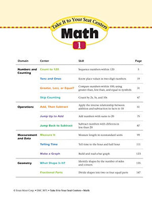 Take It to Your Seat Common Core Math Centers, Grade 1 (Take It to Your Seat Math Centers),Used