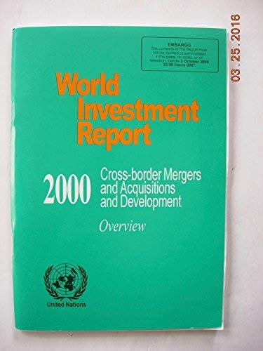 World Investment Report: Crossborder Mergers and Acquisitions, and Development (2000),Used