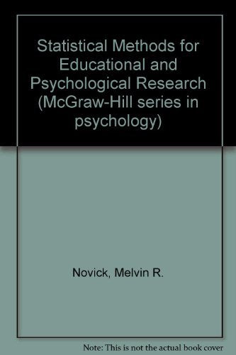 Statistical Methods For Educational And Psychological Research (Mcgrawhill Series In Psychology),Used