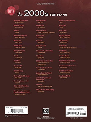Greatest Hits  The 2000S For Piano: Over 40 Modern Pop Favorites