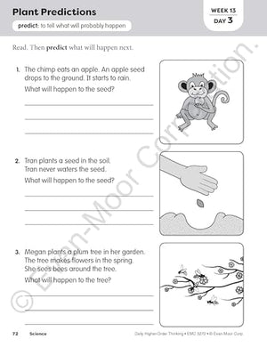 EvanMoor Daily HigherOrder Thinking, Grade 2, Homeschooling and Classroom Resource Workbook, Brainteasers, Critical Thinking, ,Used