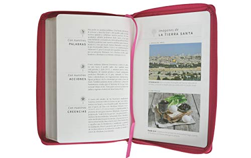 Biblia Reina Valera 1960 Letra Grande. Smil Piel Fucsia, Cremallera, Tamao Manual / Spanish Holy Bible Rvr 1960. Handy Size, Lar