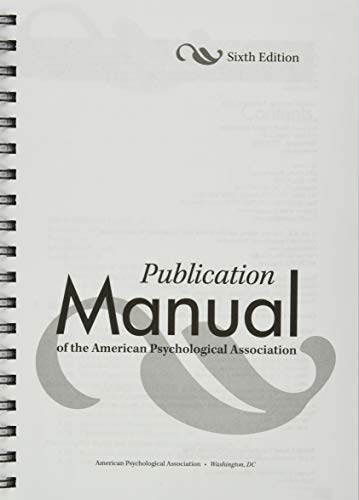 Publication Manual of the American Psychological Association,Used