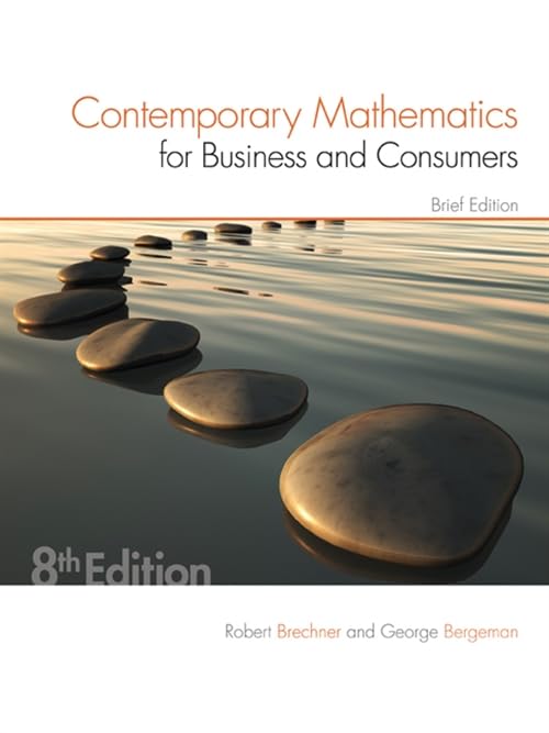 Contemporary Mathematics for Business & Consumers, Brief Edition,Used