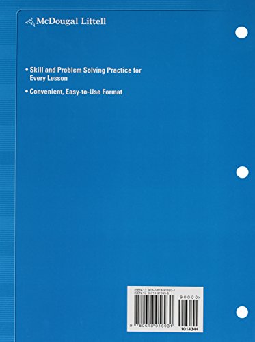 Algebra Readiness: Practice Workbook (Student) Grades 68,New
