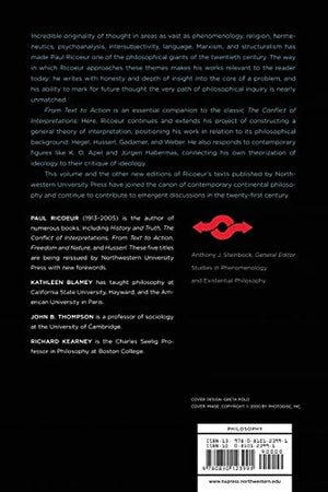 From Text To Action: Essays In Hermeneutics, Ii (Studies In Phenomenology And Existential Philosophy)