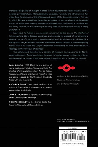 From Text To Action: Essays In Hermeneutics, Ii (Studies In Phenomenology And Existential Philosophy)