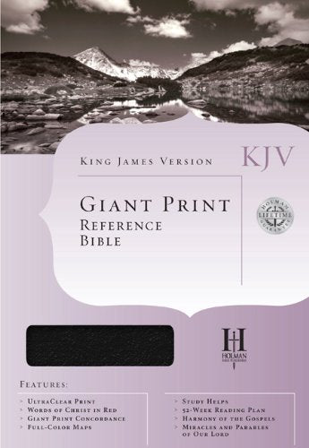 Kjv Giant Print Reference Bible, Black Bonded Leather Indexed (King James Version)