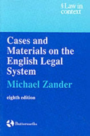 Cases and Materials: On the English Legal System,Used