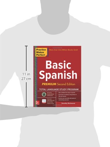 Practice Makes Perfect Basic Spanish, Second Edition: (Beginner) 325 Exercises + Online Flashcard App + 75Minutes Of Streaming -used