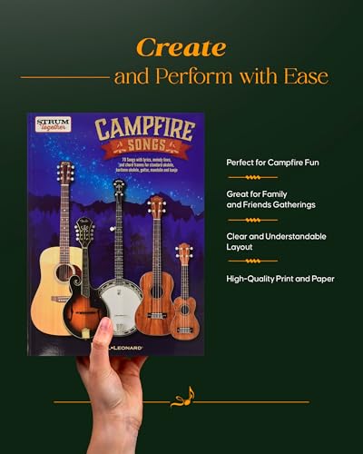 Campfire Songs  Strum Together  Country Guitar Book with 70 Great Songs  Acoustic Guitar Book for Standard Ukulele, Baritone ,Used