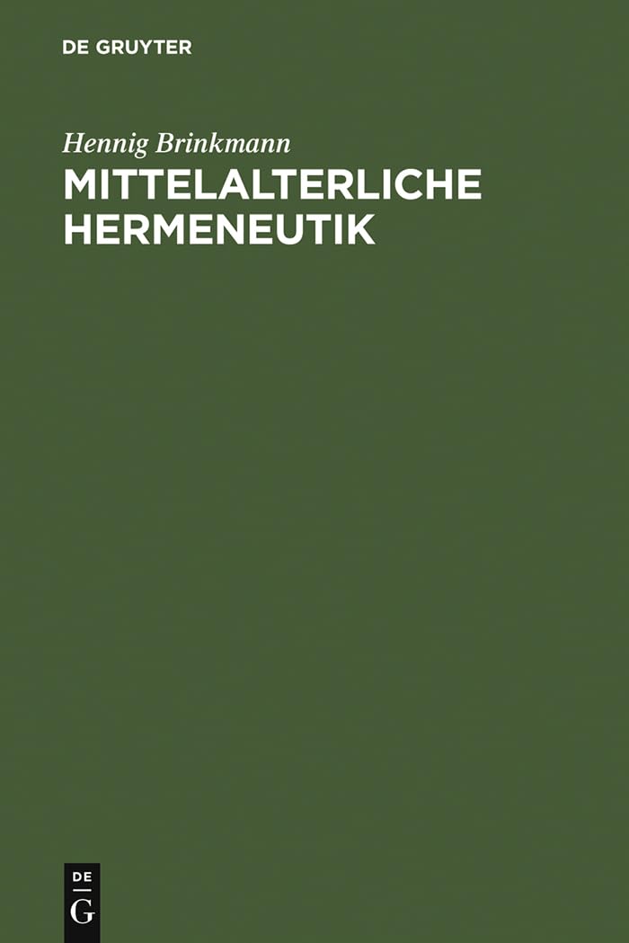 Mittelalterliche Hermeneutik (German Edition),Used