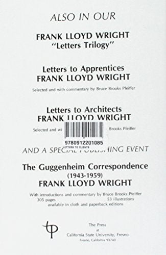 Frank Lloyd Wright: Letters to Clients,Used