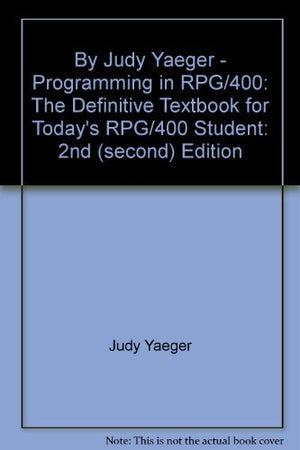 Programming in RPG/400 (2nd Edition),Used