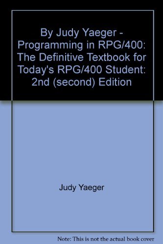 Programming in RPG/400 (2nd Edition),Used