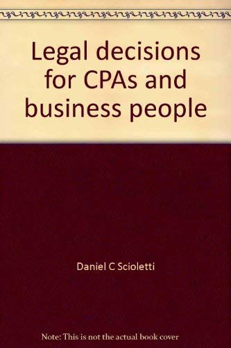 Legal decisions for CPAs and business people,Used