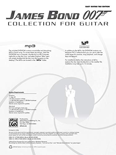 James Bond 007 Collection for Guitar: Easy Guitar Tab, Book & DVDROM (Easy Guitar Tab Editions),Used