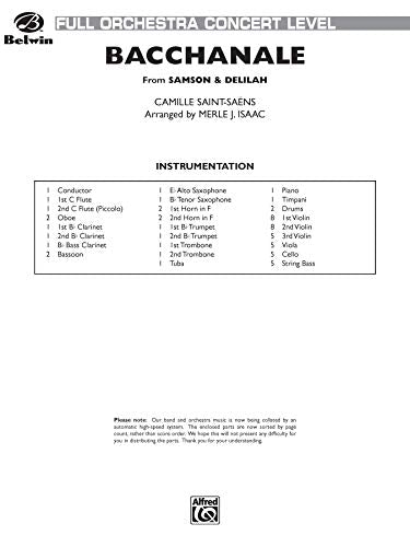 Bacchanale from Samson & Delilah (Concert Full Orchestra),Used