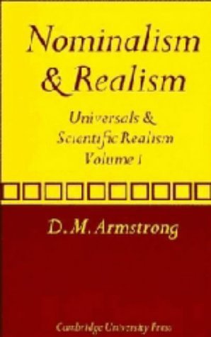 Nominalism And Realism: Universals And Scientific Realism,Used
