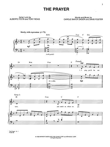 The Prayer: Piano/Vocal/Chords, Sheet (Original Sheet Music Edition) (Italian and English Edition),Used