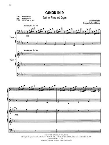 Sunday Morning Organist, Vol 10: Organ & Piano Wedding Duos (Alfred's Classic Editions, Vol 10),Used