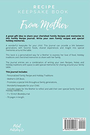 Recipe Keepsake Journal from Mom: Create Your Own Recipe Book (Recipe Keepsake Book),Used
