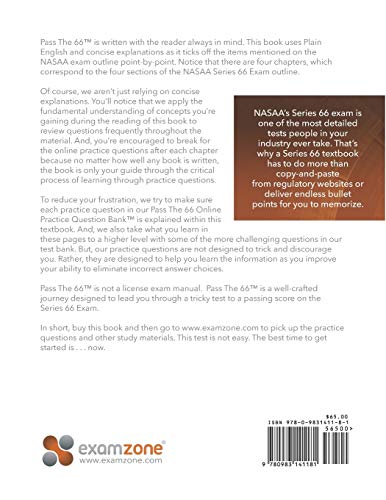 Pass The 66: A Plain English Explanation To Help You Pass The Series 66 Exam,Used
