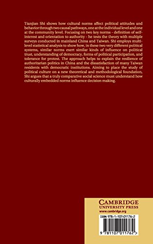The Cultural Logic of Politics in Mainland China and Taiwan,Used