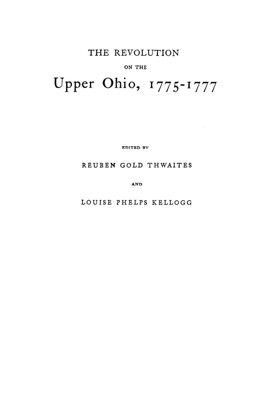 Revolution On The Upper Ohio, 17751777,Used