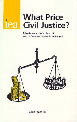 What Price Civil Justice? (HOBART PAPERS),Used