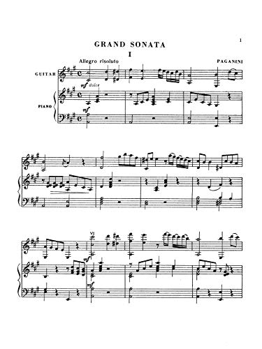 Grand Sonata: For Guitar and Piano with Accompanying Violin (Kalmus Edition),Used