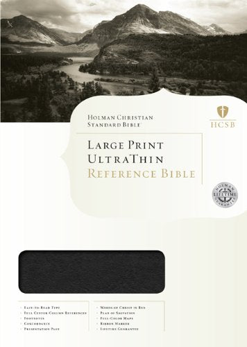 HCSB Large Print Ultrathin Reference Bible, Mantova Black LeatherTouch,Used