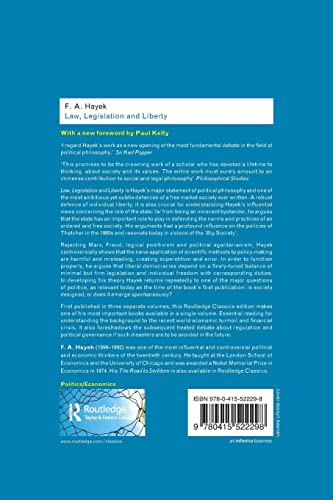 Law, Legislation and Liberty: A new statement of the liberal principles of justice and political economy (Routledge Classics),Used