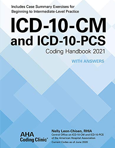 Icd10Cm And Icd10Pcs Coding Handbook, With Answers 2021,Used