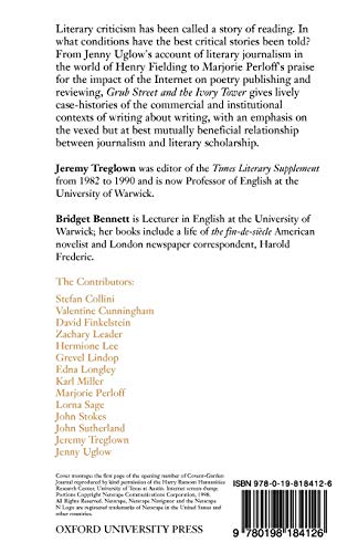 Grub Street And The Ivory Tower: Literary Journalism and Literary Scholarship from Fielding to the Internet,Used