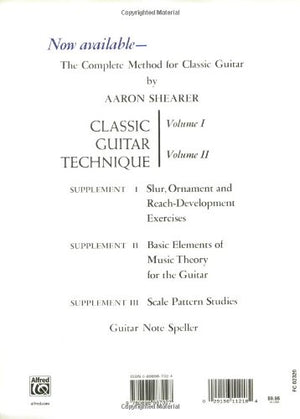 Classic Guitar Technique  Supplement 1: Slur, Ornament, and Reach Development Exercises (Shearer Series),New