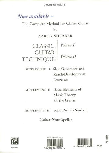 Classic Guitar Technique  Supplement 1: Slur, Ornament, and Reach Development Exercises (Shearer Series),New